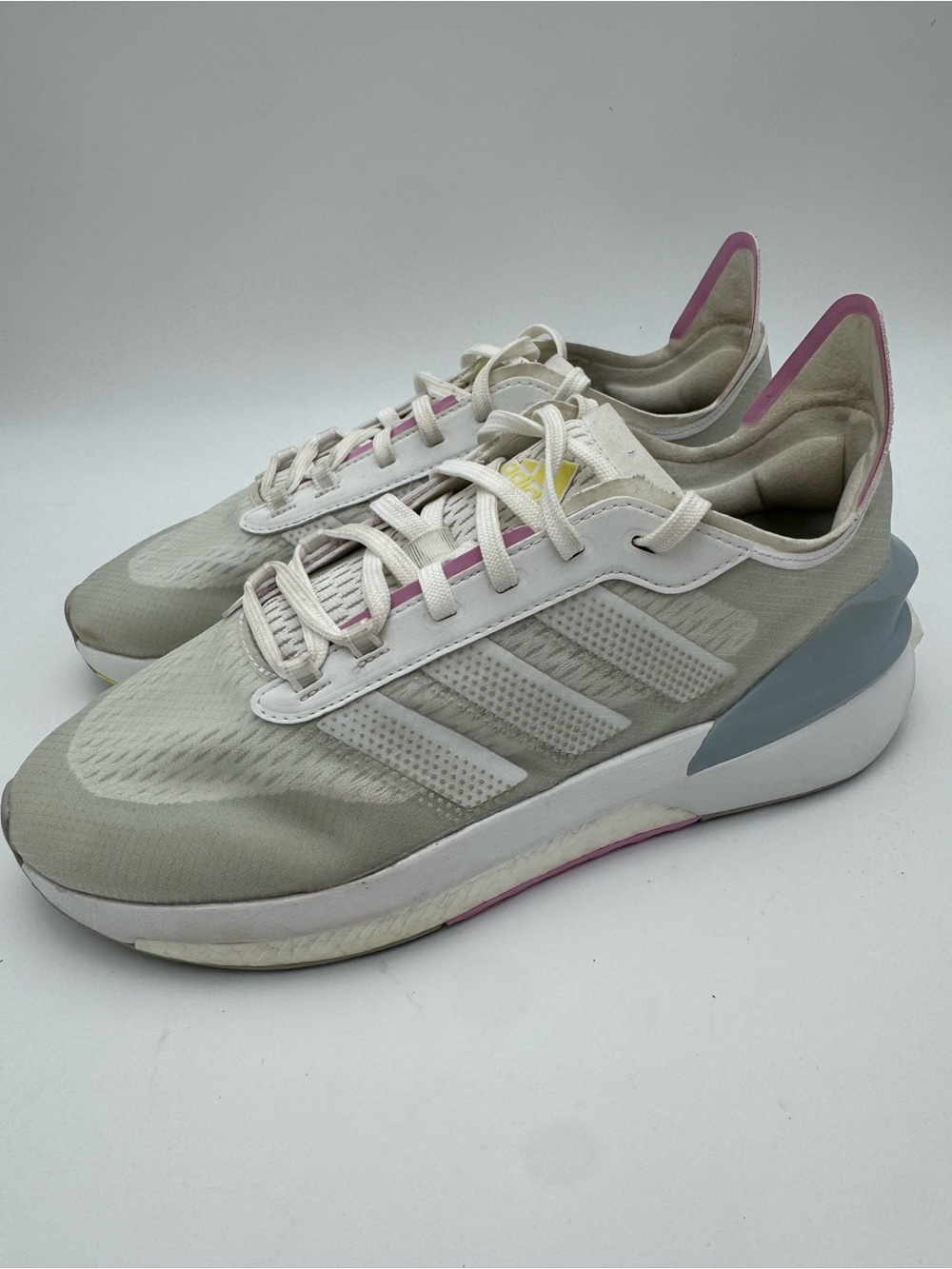 Adidas Running Shoes White Pink Gray Women’s Size 9 Lightweight Athletic